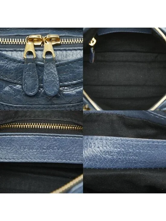 Balenciaga Giant Mini City 2-Way Shoulder Bag Blue Leather - Picture 10 of 10